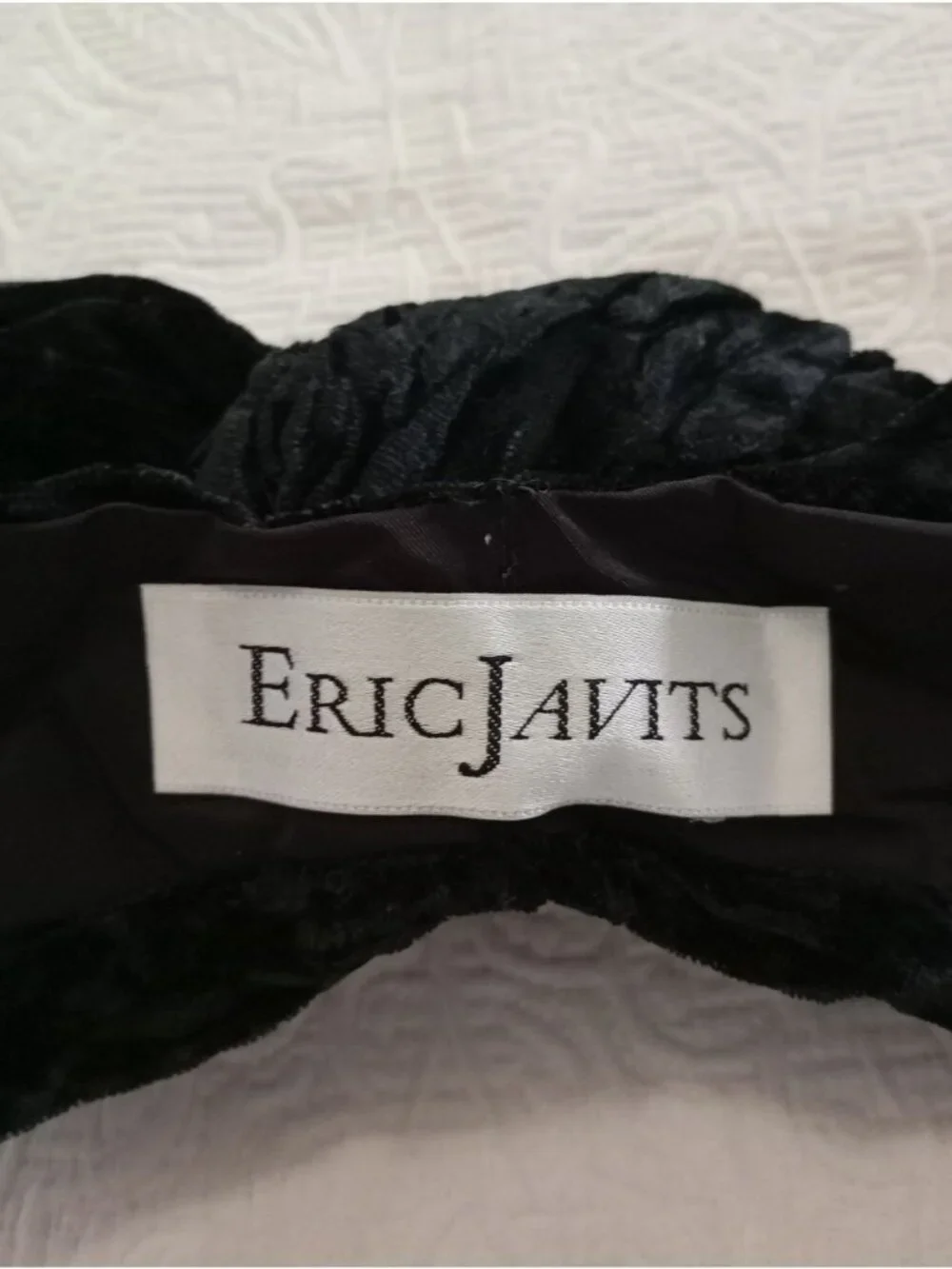 Eric Javits Black Velvet Knotted Headband